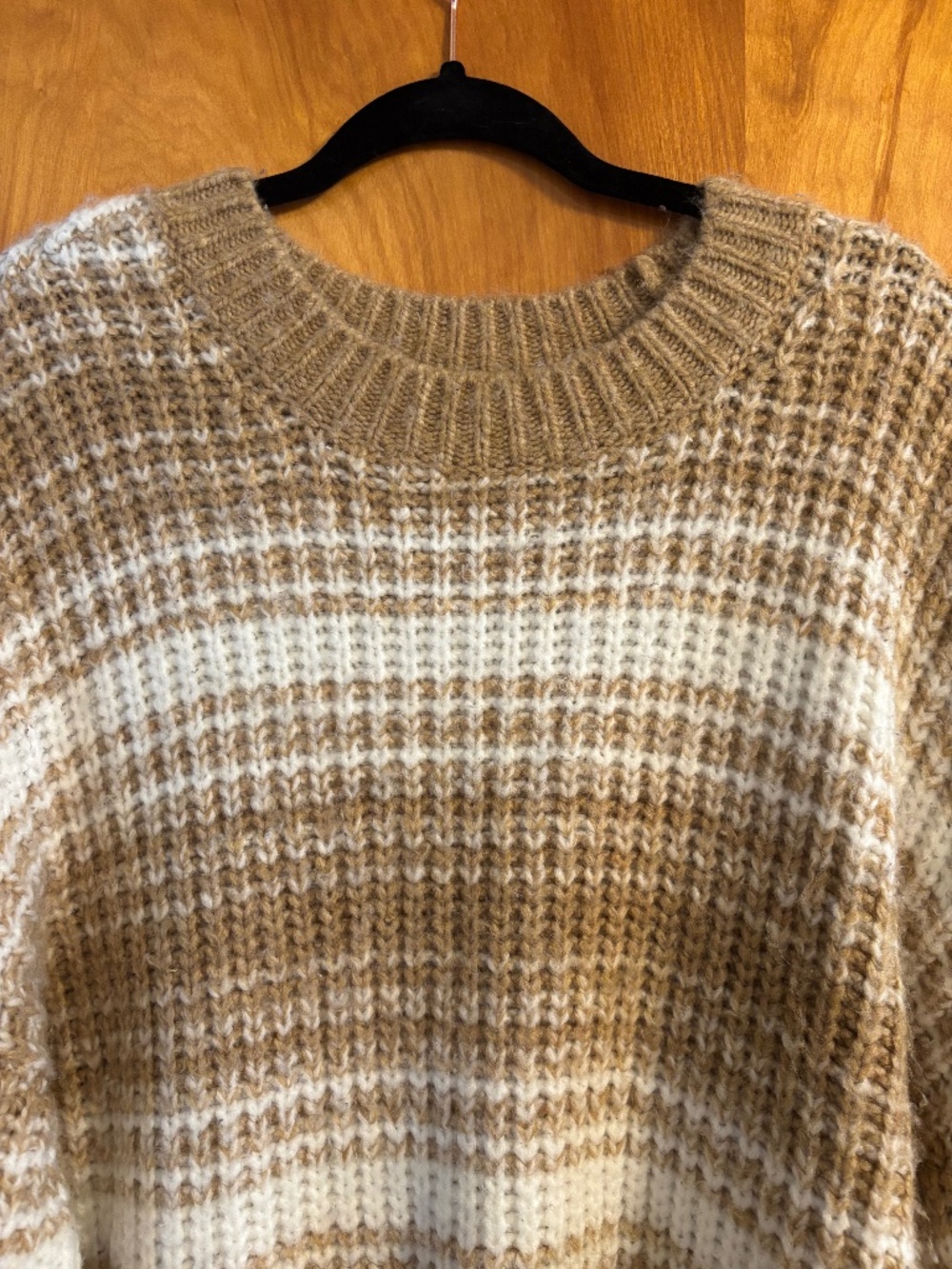 Abercrombie and fitch tan white striped sweater - Picture 2 of 3
